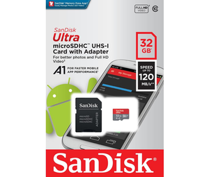 Sandisk Ultra microSDHC 32GB  with Adapter (120MB/s)
